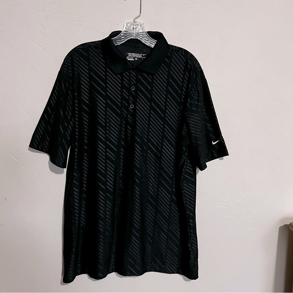 Nike Golf Tour Performance Black Dri-Fit Embossed Polo Shirtt - Picture 2 of 5